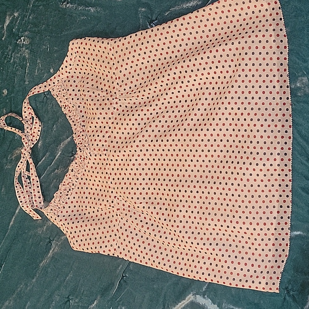 J. Crew White Red and Blue Polka Dot Halter Top Size 12 NWT